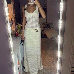 Lioness Cream Maxi Skirt & Tank Set